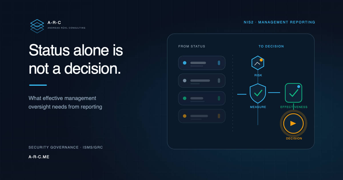 From implementation status to a defensible risk decision